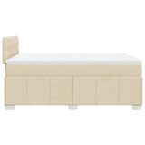 Bed slatted base with mattress Cream 120x200 cm Fabric