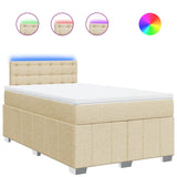 Bed slatted base with mattress Cream 120x200 cm Fabric