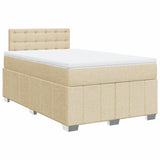 Bed slatted base with mattress Cream 120x200 cm Fabric