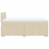 Bed slatted base with mattress Cream 120x200 cm Fabric