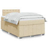 Bed slatted base with mattress Cream 120x200 cm Fabric