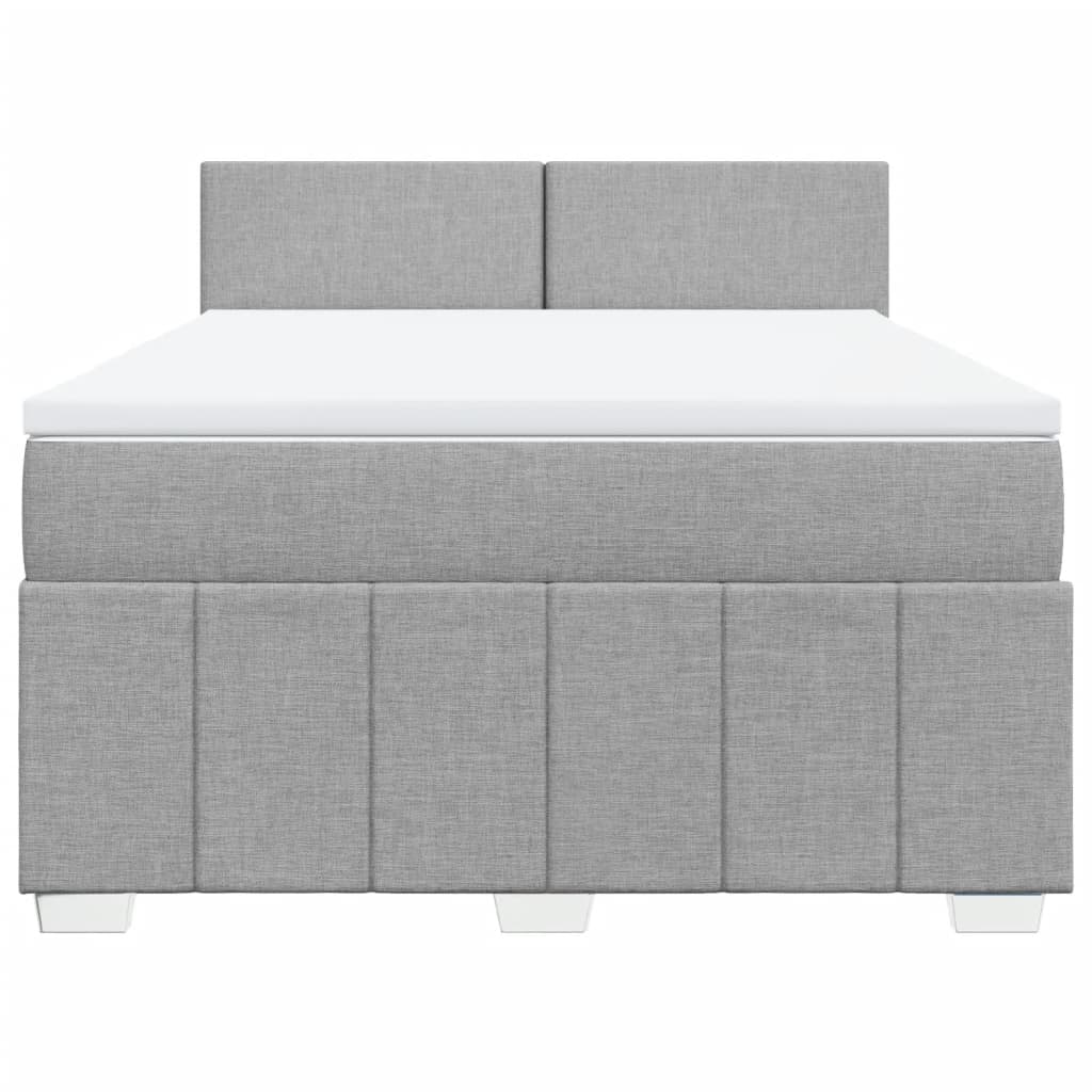 Sommier à lattes de lit avec matelas Gris clair 140x190cm Tissu