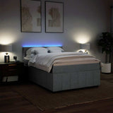 Slatted bed base with mattress Light grey 140x200cm Fabric