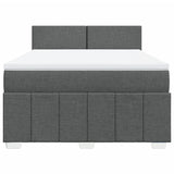 Slatted bed base with mattress Dark grey 140x200cm Fabric