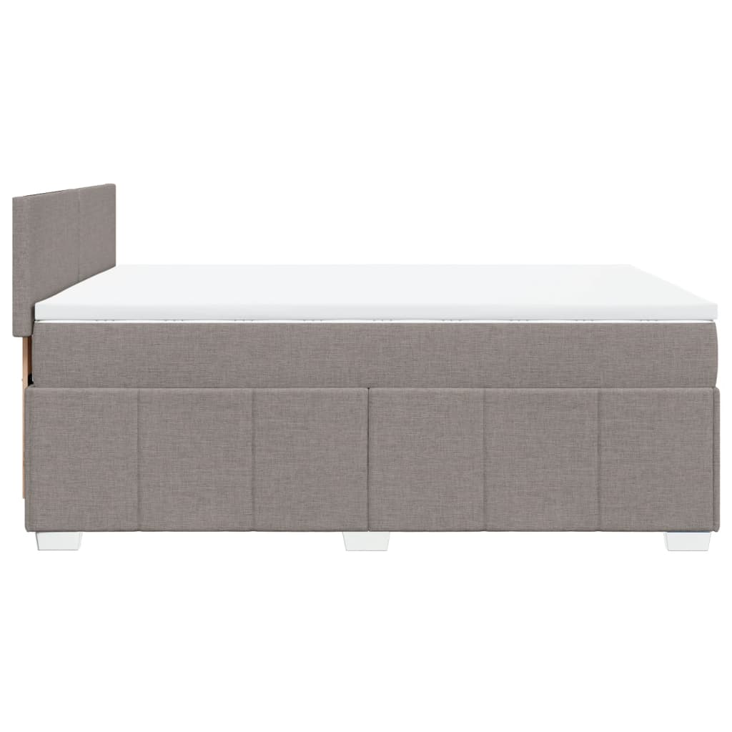 Sommier à lattes de lit avec matelas Taupe 140x200 cm Tissu