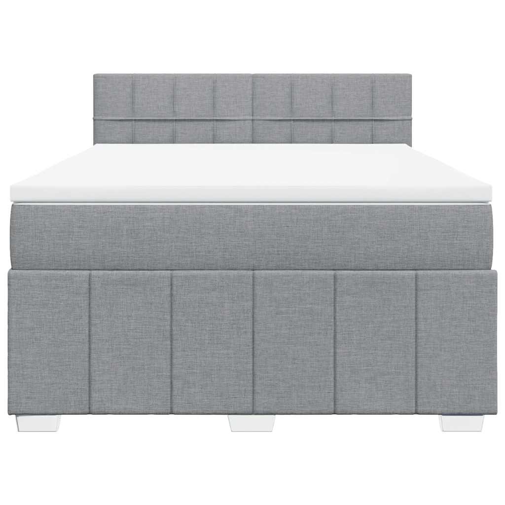 Sommier à lattes de lit avec matelas Gris clair 140x200cm Tissu