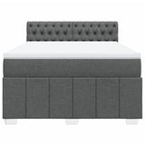 Slatted bed base with mattress Dark grey 140x200cm Fabric