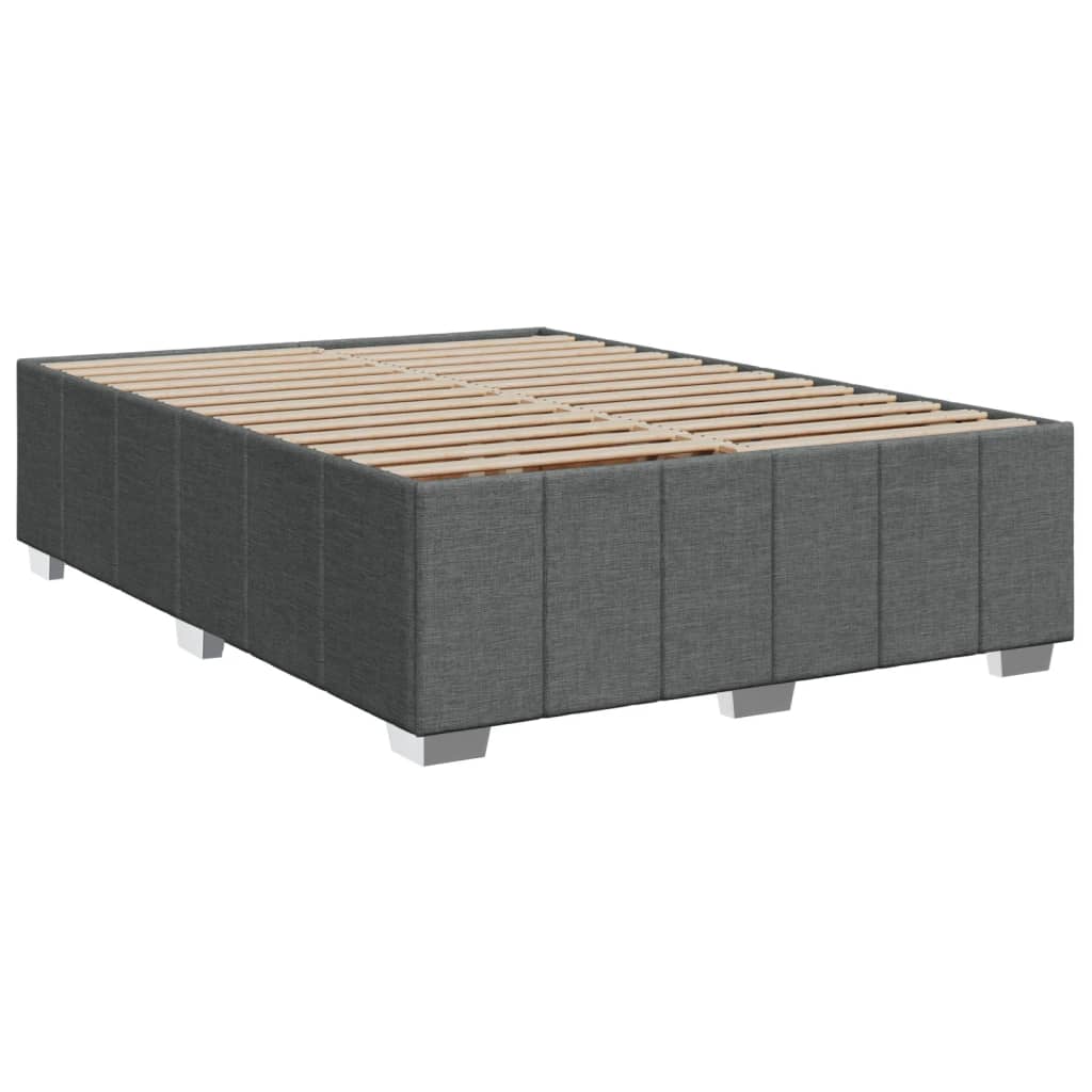 Slatted bed base with mattress Dark grey 140x200cm Fabric