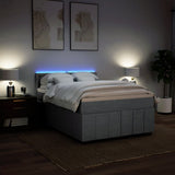 Slatted bed base with mattress Light grey 140x200cm Fabric