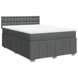 Slatted bed base with mattress Dark grey 140x200cm Fabric