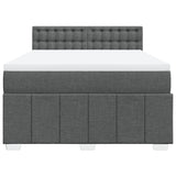 Slatted bed base with mattress Dark grey 140x200cm Fabric