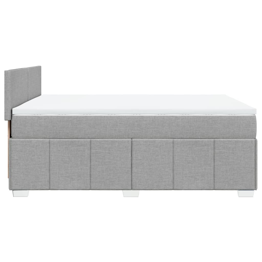 Sommier à lattes de lit avec matelas Gris clair 160x200cm Tissu