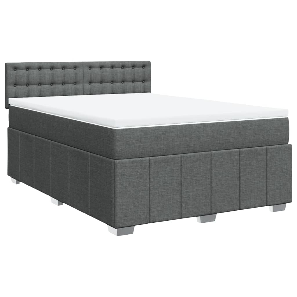 Slatted bed base with mattress Dark grey 160x200cm Fabric