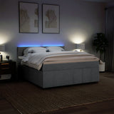 Slatted bed base with mattress Light grey 180x200cm Fabric