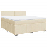 Bed slatted base with mattress Cream 180x200 cm Fabric