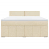 Bed slatted base with mattress Cream 180x200 cm Fabric