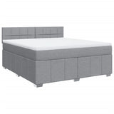 Slatted bed base with mattress Light grey 180x200cm Fabric