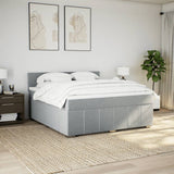 Slatted bed base with mattress Light grey 180x200cm Fabric