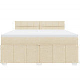 Bed slatted base with mattress Cream 180x200 cm Fabric