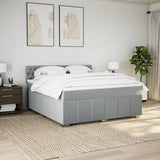 Slatted bed base with mattress Light grey 180x200cm Fabric