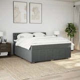 Slatted bed base with mattress Dark grey 180x200cm Fabric