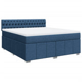 Slatted bed base with mattress Blue 180x200 cm Fabric