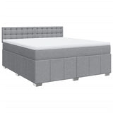 Slatted bed base with mattress Light grey 180x200cm Fabric