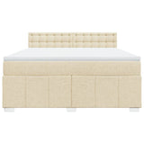 Bed slatted base with mattress Cream 180x200 cm Fabric