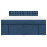 Slatted bed base with mattress Blue 180x200 cm Fabric