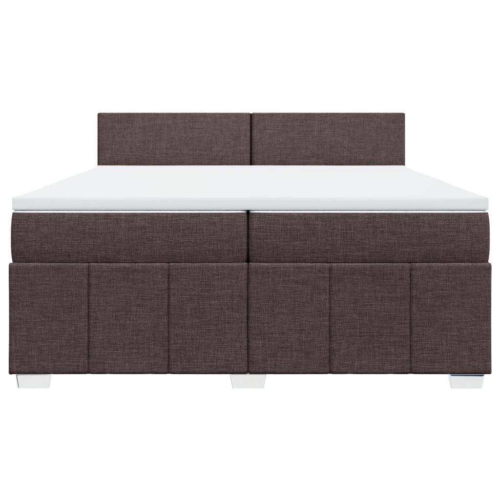 Slatted bed base with mattress Dark brown 200x200 cm