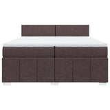 Slatted bed base with mattress Dark brown 200x200 cm