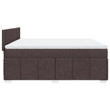 Slatted bed base with mattress Dark brown 200x200 cm