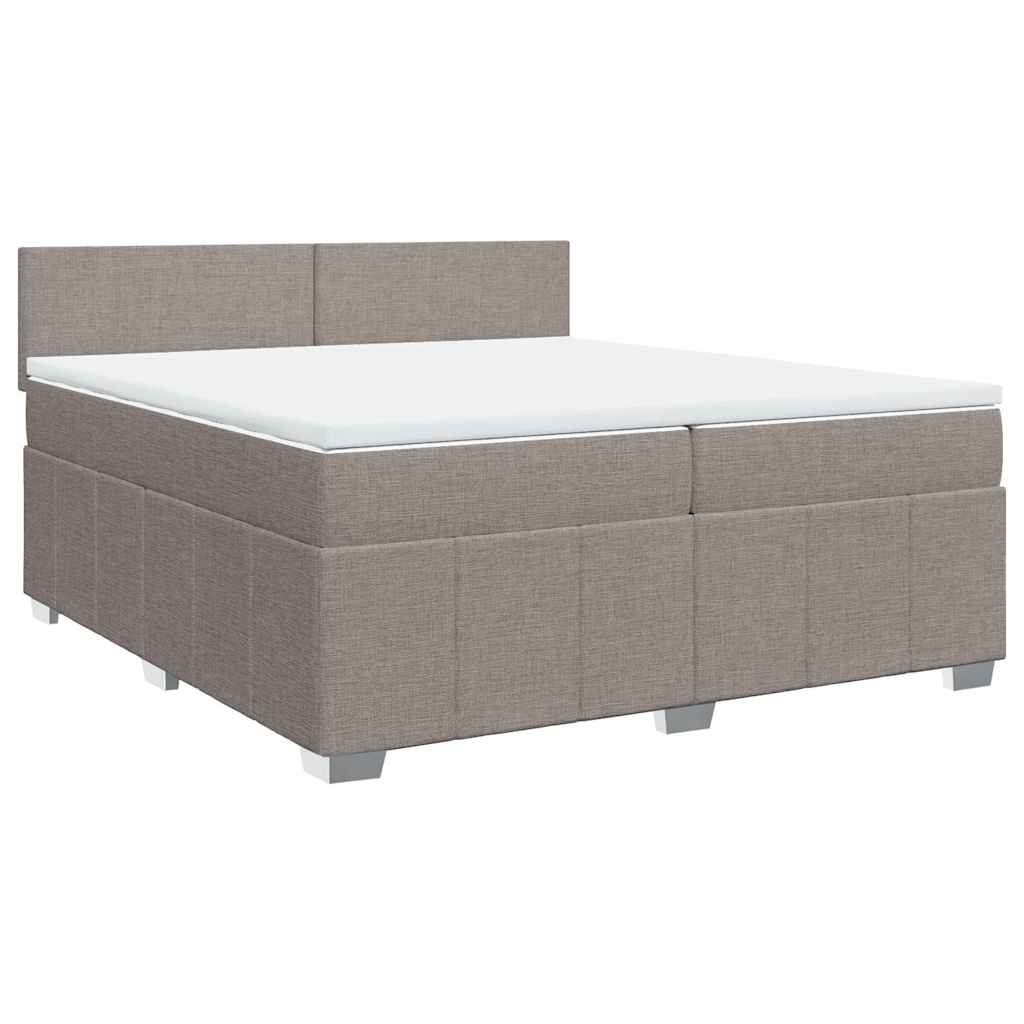 Sommier à lattes de lit avec matelas Taupe 200x200 cm Tissu