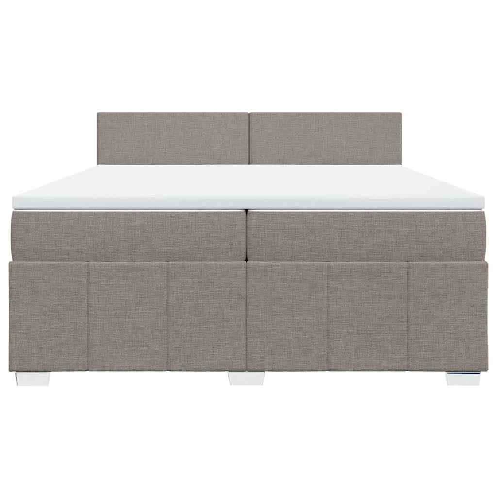 Sommier à lattes de lit avec matelas Taupe 200x200 cm Tissu