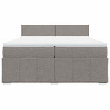 Sommier à lattes de lit avec matelas Taupe 200x200 cm Tissu