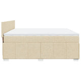 Sommier à lattes de lit avec matelas Crème 200x200 cm Tissu