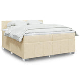 Sommier à lattes de lit avec matelas Crème 200x200 cm Tissu