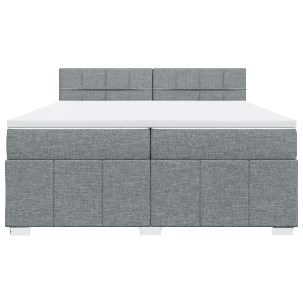 Sommier à lattes de lit avec matelas Gris clair 200x200cm Tissu