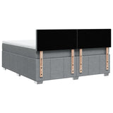 Sommier à lattes de lit avec matelas Gris clair 200x200cm Tissu