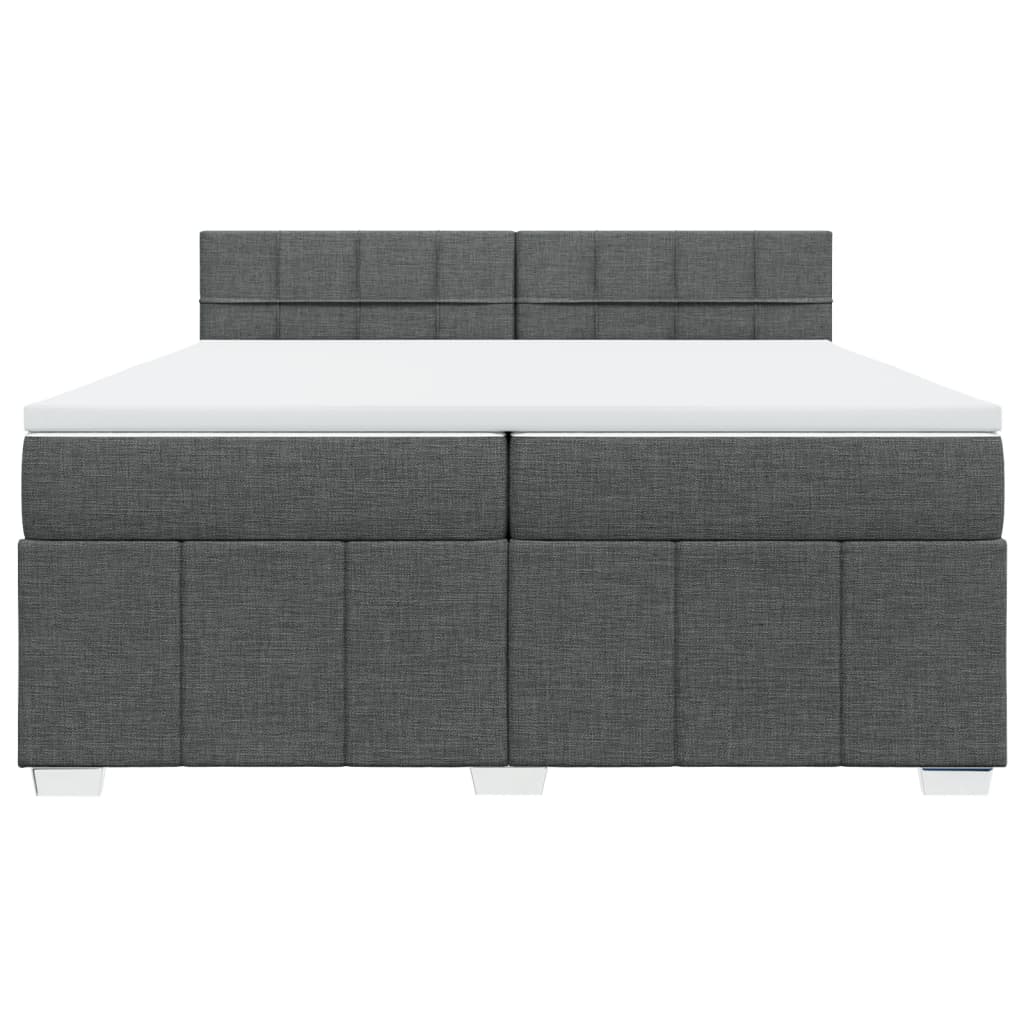 Sommier à lattes de lit avec matelas Gris foncé 200x200cm Tissu