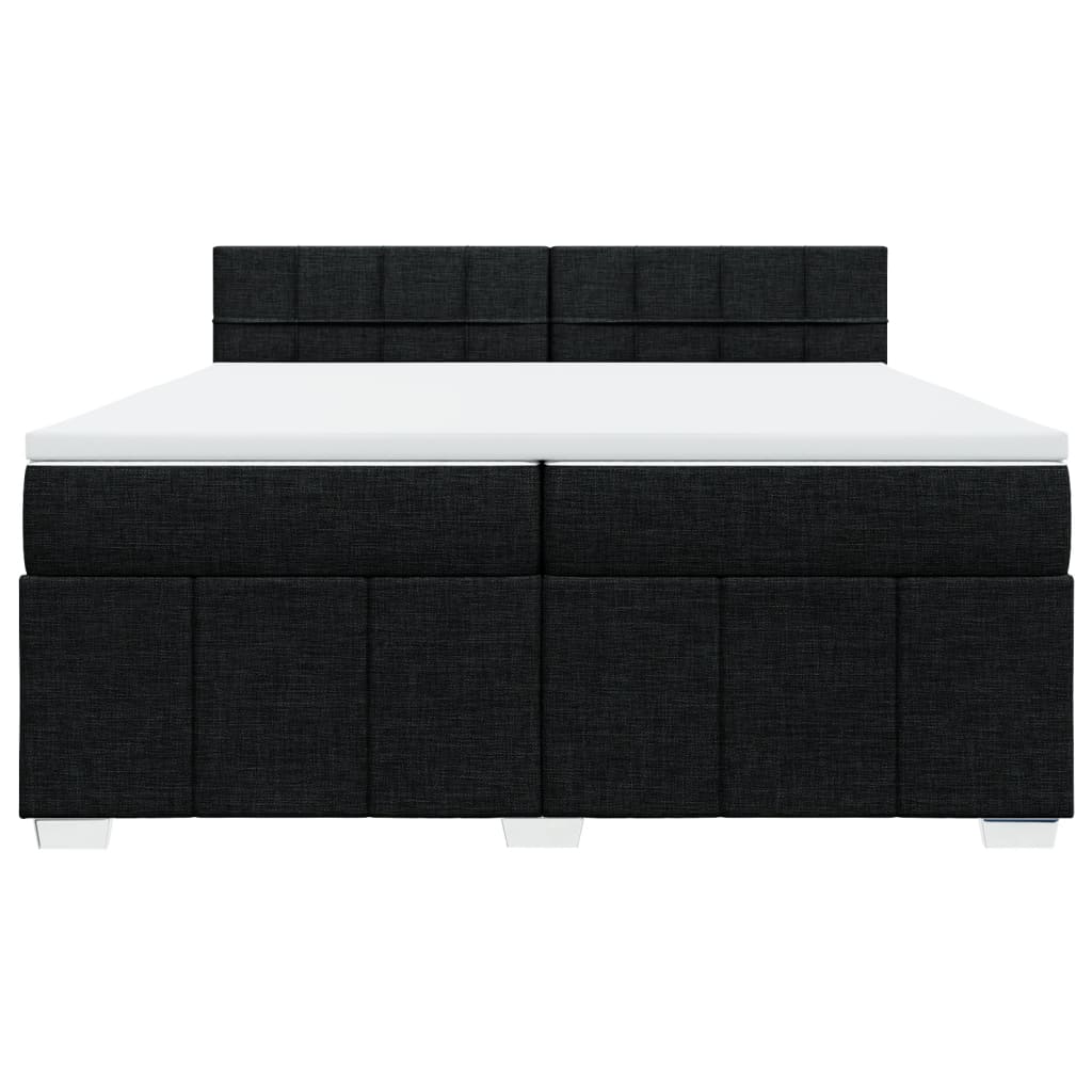 Slatted bed base with mattress Black 200x200 cm Fabric