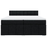 Slatted bed base with mattress Black 200x200 cm Fabric