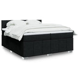 Slatted bed base with mattress Black 200x200 cm Fabric