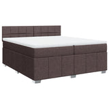 Slatted bed base with mattress Dark brown 200x200 cm