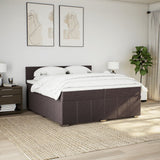 Slatted bed base with mattress Dark brown 200x200 cm