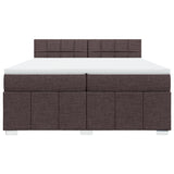 Slatted bed base with mattress Dark brown 200x200 cm