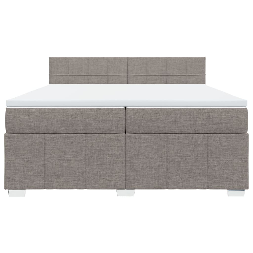 Sommier à lattes de lit avec matelas Taupe 200x200 cm Tissu