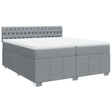 Sommier à lattes de lit avec matelas Gris clair 200x200cm Tissu