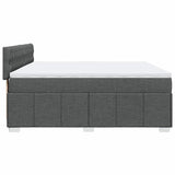 Sommier à lattes de lit avec matelas Gris foncé 200x200cm Tissu