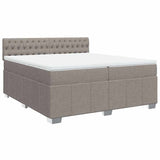 Sommier à lattes de lit avec matelas Taupe 200x200 cm Tissu